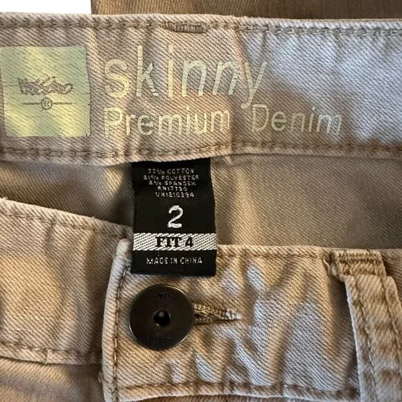 Mossimo Skinny Premium Denim Jeans women's size 2 tan cargo pockets - Picture 3 of 12